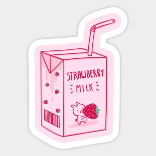 Strawberry milk box Sticker